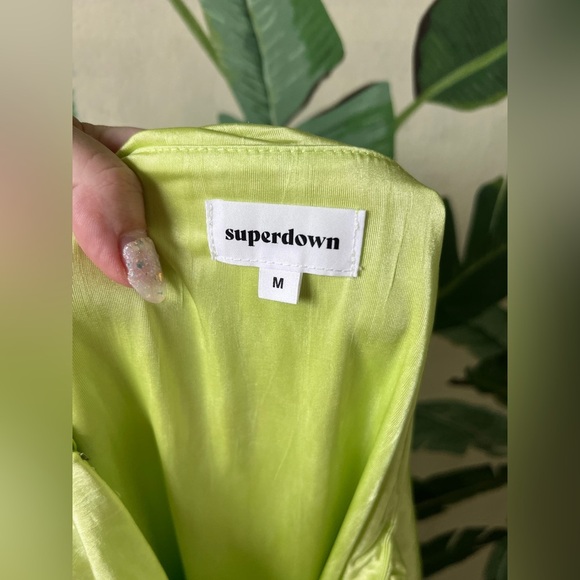 Superdown Karolyna Maxi Skirt Set Neon Citron Size M - Picture 10 of 10